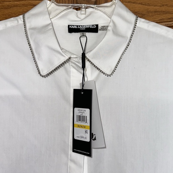NWT Karl Lagerfeld Paris lady’s shirt 100% cotton size M - Picture 7 of 7